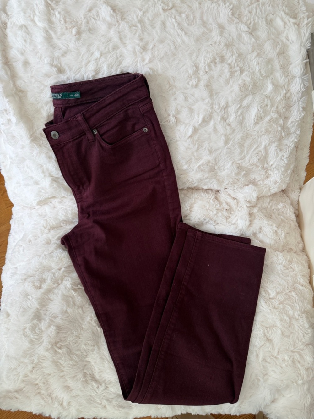 NEW Sz 10 Ralph Lauren Dark Burgundy Jeans